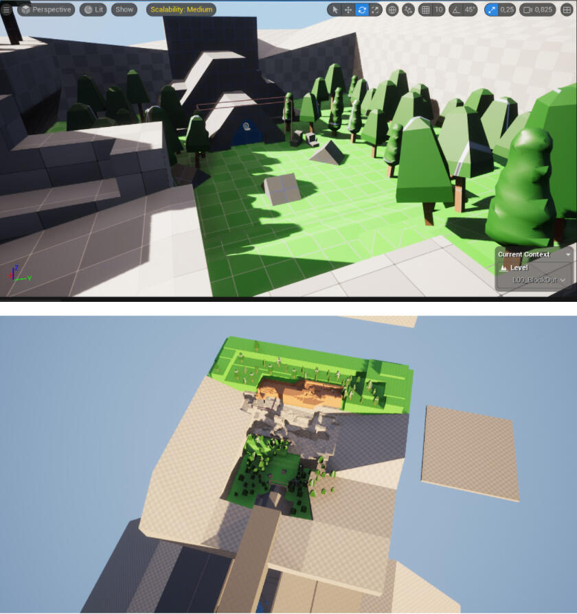 Intro blockout almost done