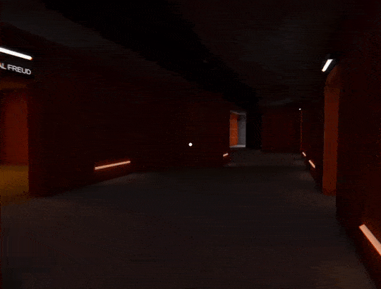 MOVE THROUGH CORRIDOR, EXPLORE POINTS OF INTEREST