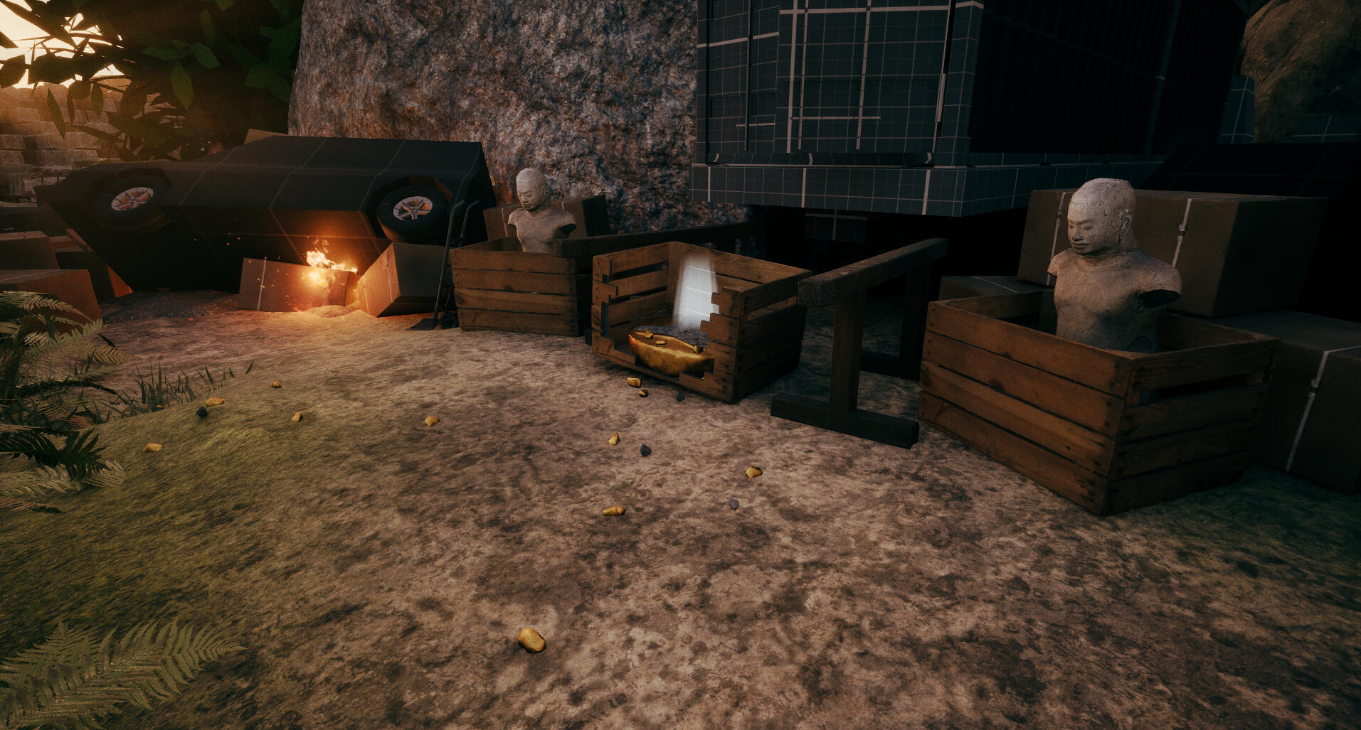 Enviromental storytelling, clues regarding what has happened.