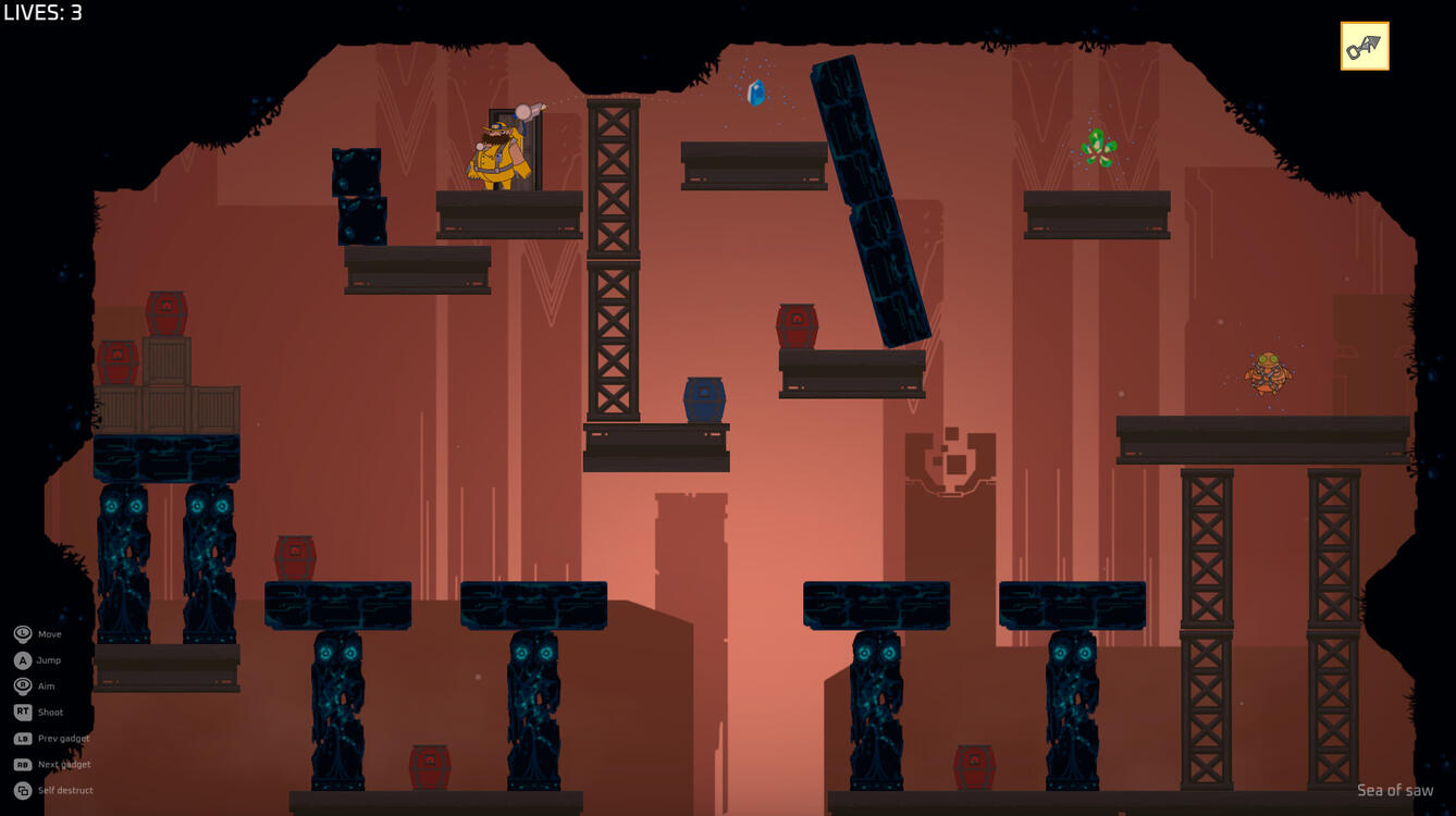 &quot;Sea of saw&quot; - level based around balancing on dynamic level elements.