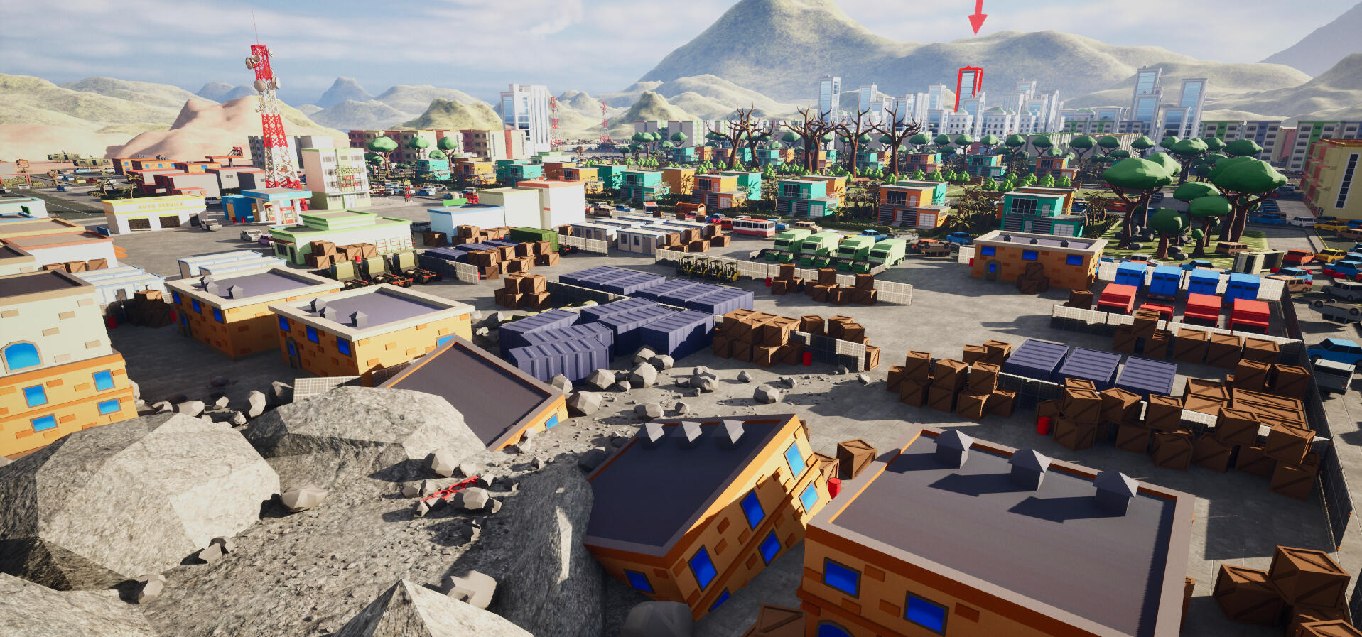 Onboarding area - getting the player familiar with movement and consuming objects that are small enough.