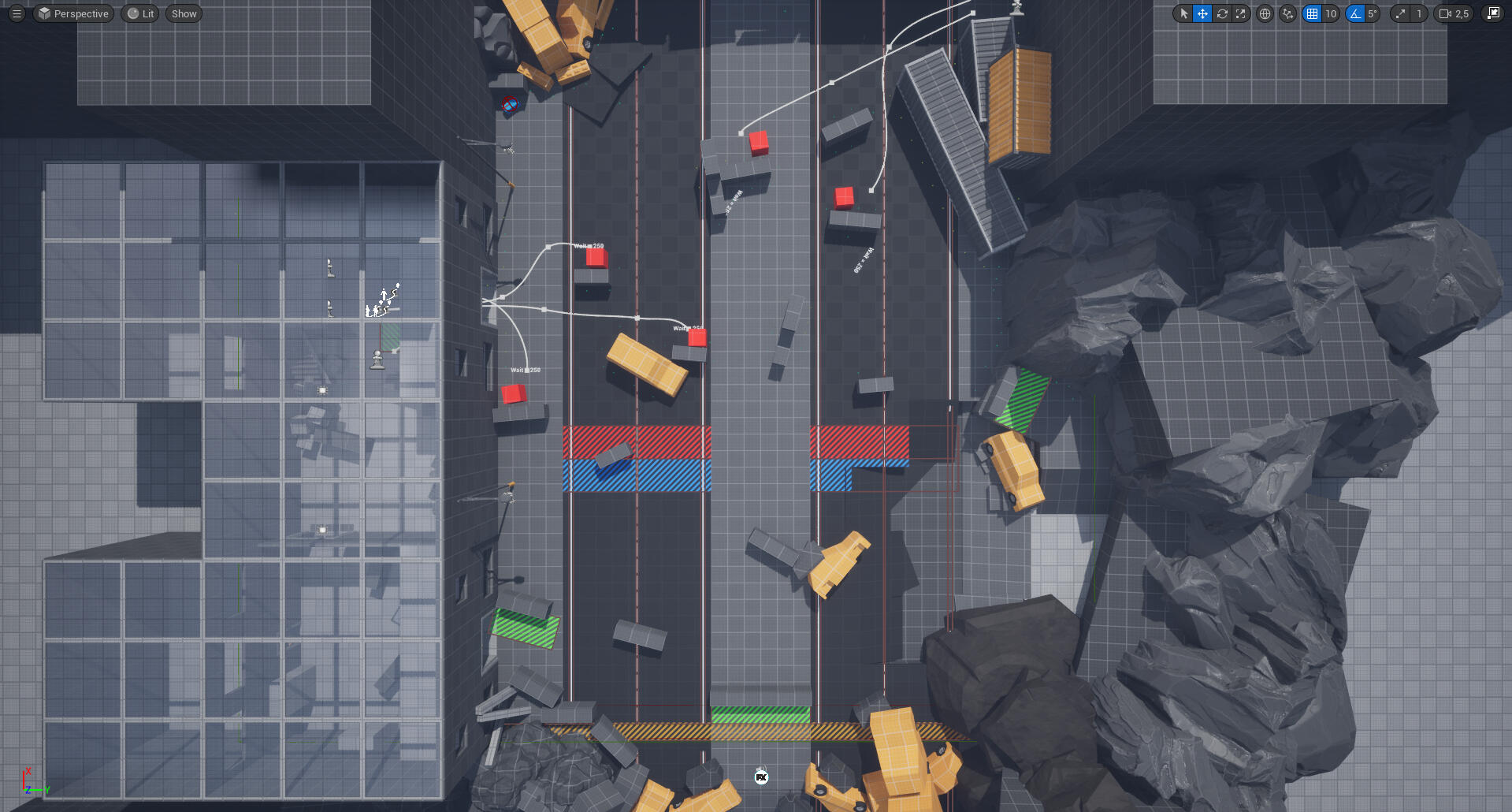 Third iteration - lifted the right flanking option and expanded a bit on the left interior side path with opportunities for weatherproofed shoot-outs. (to-do: add illustrations on top of this one)