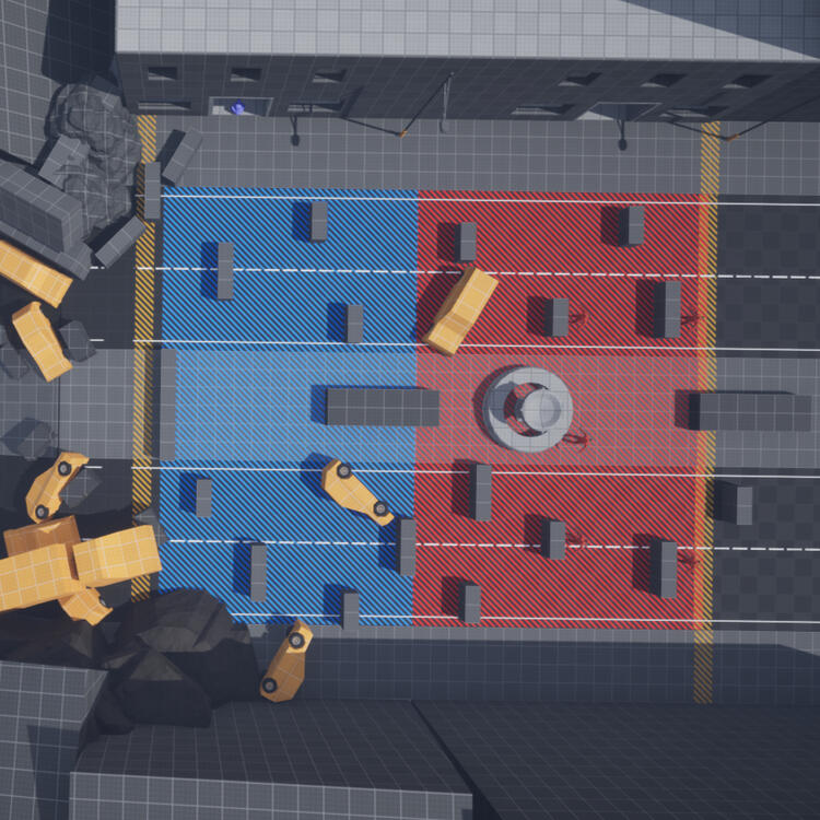 First iteration of the initial part of the level and the first combat encounter.